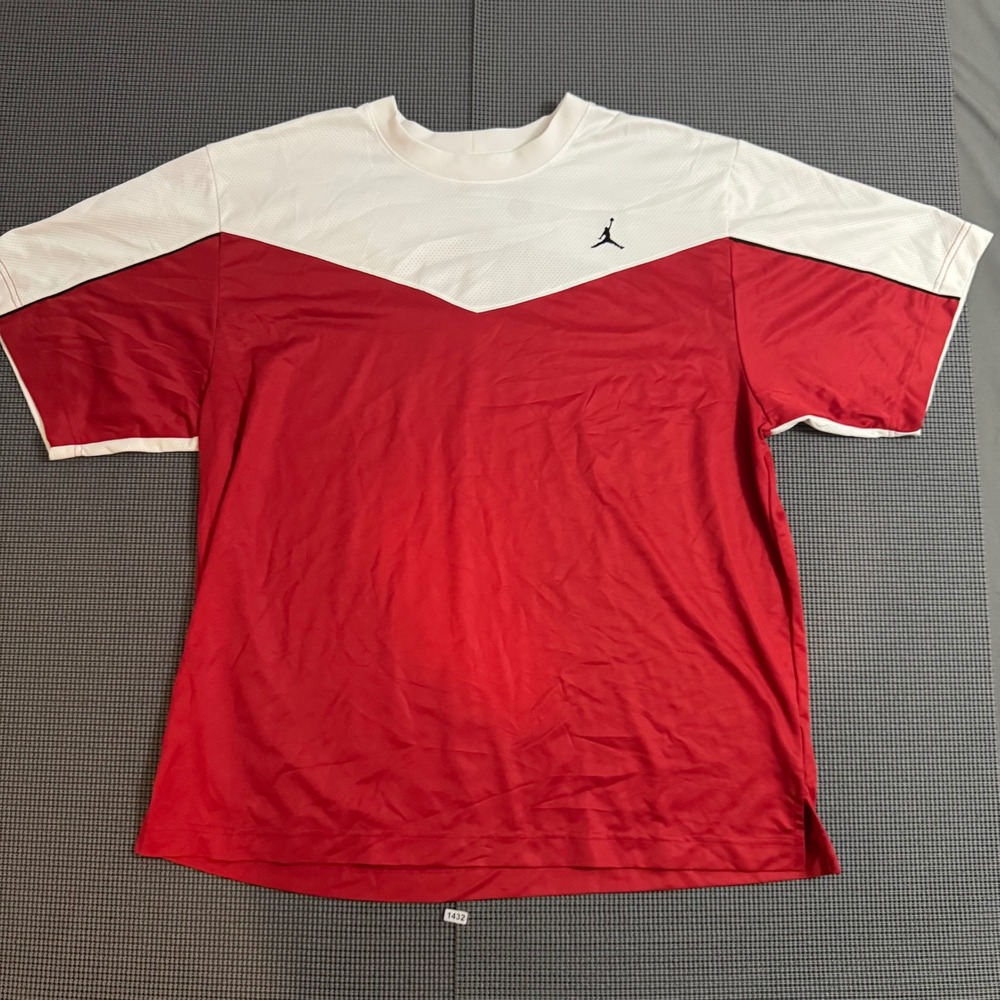 Jordan Training Dri-FIT Shirt Mens XL Red White Colorblock Jumpman Tee